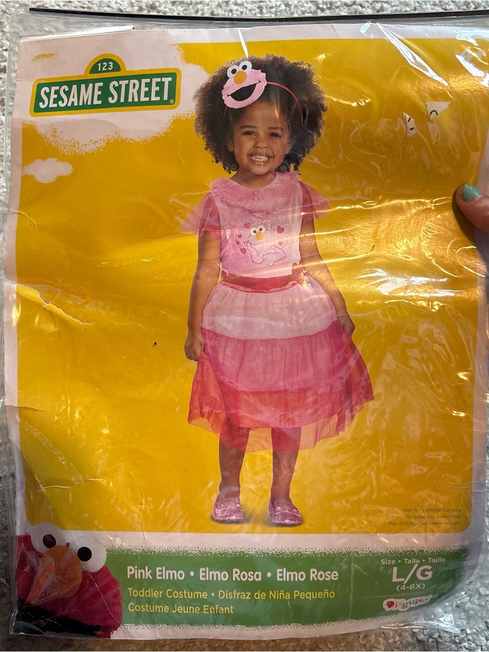 Sesame Street Pink Elmo Dress and Headband Costume NEW 4-6X Halloween